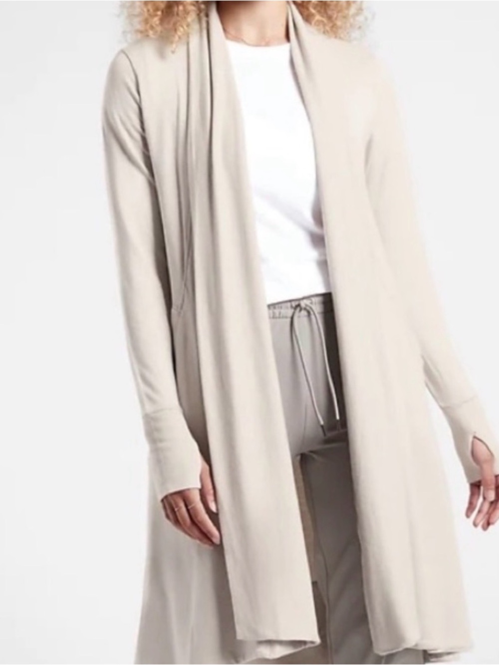 Athleta Long Pranayama Wrap — Taupe